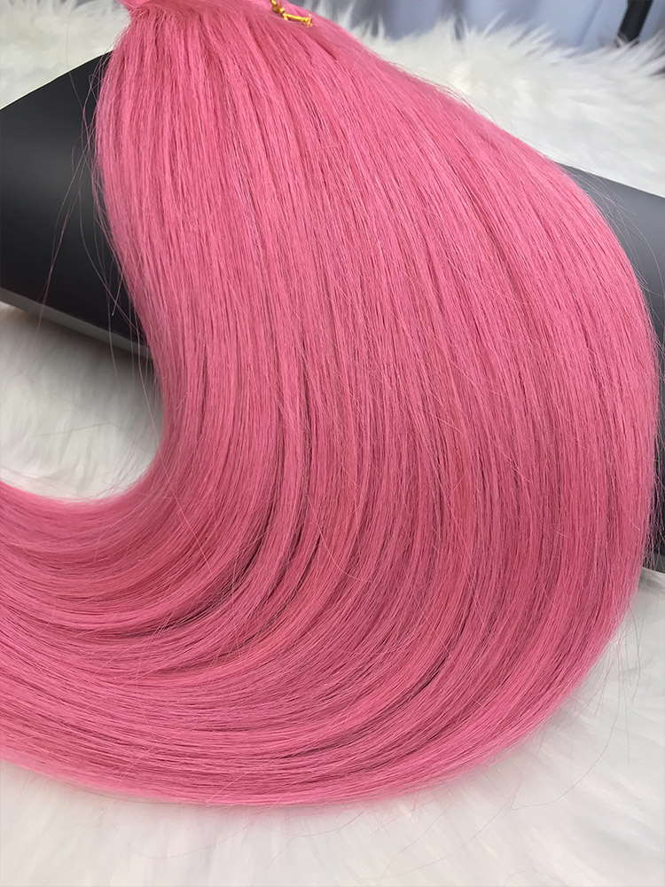 Colorful Russian Fuchsia clip-ins. Buy Natural Hair extensions order online.